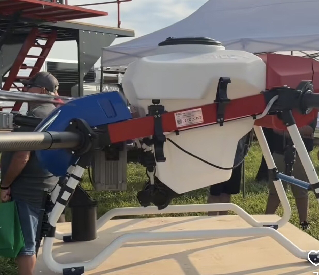 Current Revolution I-19 drone in a Harvest Drone field setup